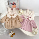 Baby Girl Autumn Rabbit Ear Collar Dress