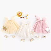 Girls Tulle Flutter Sleeve Dress