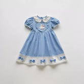 Girls Gingham Plaid Ducklings Heart Dress