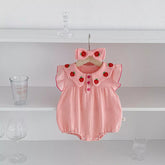 Baby Girl Strawberry Collar Bodysuit