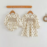 Girls Dtisy Floral Peter Pan Collar Dress/Bodysuit