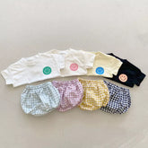 2 Pc Baby Girl Gingham Bloomer w/ Happy Face Tee