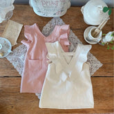 Baby Girl Ruffle V Back Pocket Dress