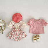 2 Pc Baby Girl Rabbit Collar Shirt & Skirt Set