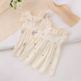 Girls Flower Embroidery Dress
