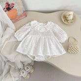 Baby Girl Sheer Floral Ruffle Collar Dress