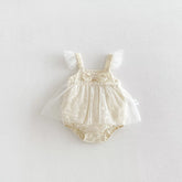 Baby Girl Bow Sheer Skirt Bodysuit Dress