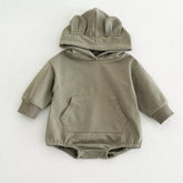Unisex Baby Bear Ear Hoody Bodysuit