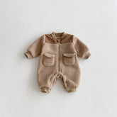 Baby Boy Sherpa Aviator Style Romper