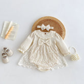 2 pc Baby Girl Spring Lace Overlay Bodysuit Dress