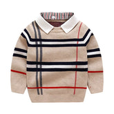 Boys Removable Collar Nova Check Sweater
