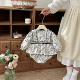 Baby Girl Spring Garden Motif Vintage Bodysuit