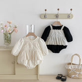 Baby Girl 2 in 1 Lace Overlay Cotton Bodysuit