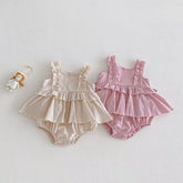 Baby Girl Cotton Ruffle Layered Bodysuit