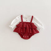 2 in 1 Baby Girl Polka Dot Layered Skirt Dress