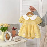 Baby Girl Gingham Duck Bodysuit Dress