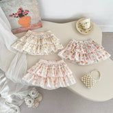 Girls Tiered Ruffle Bow Print Skirt