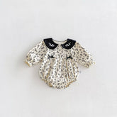 Baby Girl Paisley Print Contrast Collar Long Sleeve Bodysuit