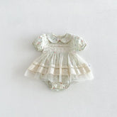 Baby Girl Watercolor Floral Sheer Skirting Dress
