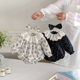 2 Pc Baby Girl Scallop Collar Paisley Print Bodysuit