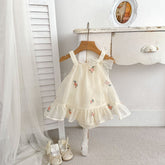 Baby Girl Flower Embroidered Mesh Dress