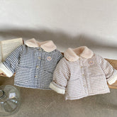Baby Bear Thick Fleece Gingham Plaid Jacket