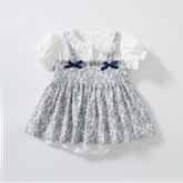 2 Pc Baby Girl Vintage Floral Bodysuit w/ Bonnet