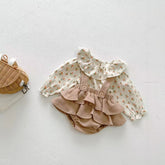 2 Pc Baby Girl Floral Ruffle Collar and Bloomer Set