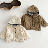 Unisex Baby Corduroy Polka Dot Fleece Line Jacket