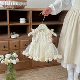 Baby Girl 3D Flower Hem Bodysuit Dress