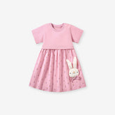 Girls 3D Bunny Flower T-shirt Dress