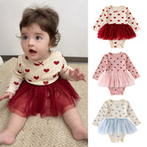 Baby Girl Heart Ribbed Tutu Bodysuit