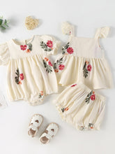 Baby Girl Embroidered Floral Bodysuit/ Set