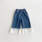 Toddler Girls Lace Hem Jeans