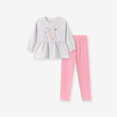 Girls Magic Bunny Peplum Shirt & Leggings Set