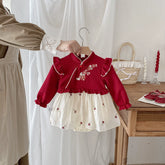 Baby Girl Rose Qipao Style Bodysuit Dress
