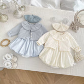 2 Pc Baby Girl Cardigan Bubble Dress Set