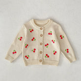 Baby Girl Cherry Embroidered Cardigan