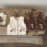 Baby Girl Shearling Autumn Flower Vest