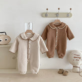 Baby Fluffy Cozy Contrast Stitch Romper