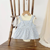 Baby Girl Overall Layered Bodysuit Dress