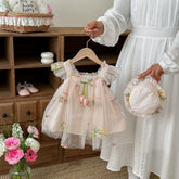2 pc Baby Girl Wild Flower Tulip Dress w/ Hat