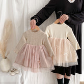 Girls Ballerina Tutu Long Sleeve Dress