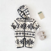 Unisex Baby Snowflake Fluffy Hooded Romper
