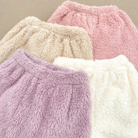 2 Pc Baby Girl Lace-Collar Fluffy Cardigan & Pants Set