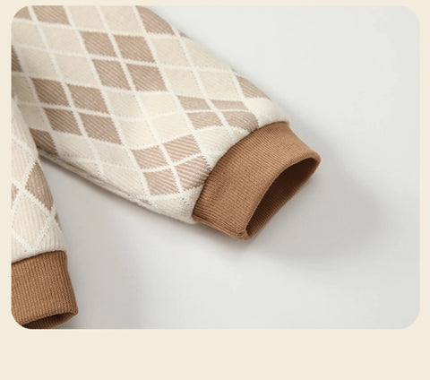 2 Pc Baby Boy Argyle Cardigan & Pants Set