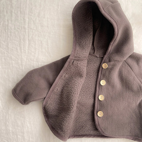 2 Pc Baby Fluffy-Lined Hooded Fleece Jacket & Pants Set