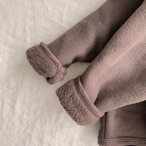 2 Pc Baby Fluffy-Lined Hooded Fleece Jacket & Pants Set