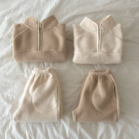 2 Pc Baby Fleece Half-Zip Pullover & Pants Set