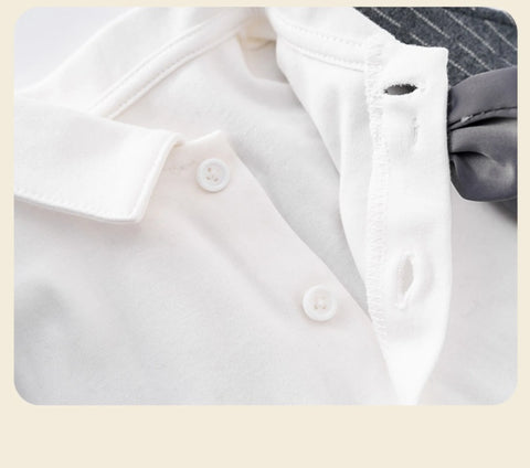 3 Pc Baby Boy Pinstripe Bow Tie Vest, Shirt & Pants Set